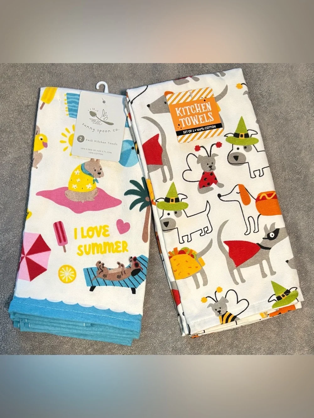 NWT Dachshund Kitchen Towels and Tote